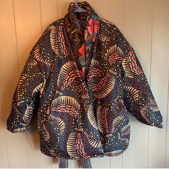 FARM RIO NEW Wild Bananas REVERSIBLE Quilted puffer jacket - Picture 5 of 8